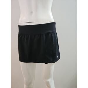 Nike Womens Swim Skirt M Black Bottoms Pull on Running Pocket Brief Tennis